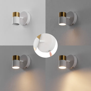 Paola 6" 1-Light Modern Adjustable Head Integrated Dimmable LED Rechargeable Wall Spotlight with Touch Sensor - JONATHAN Y